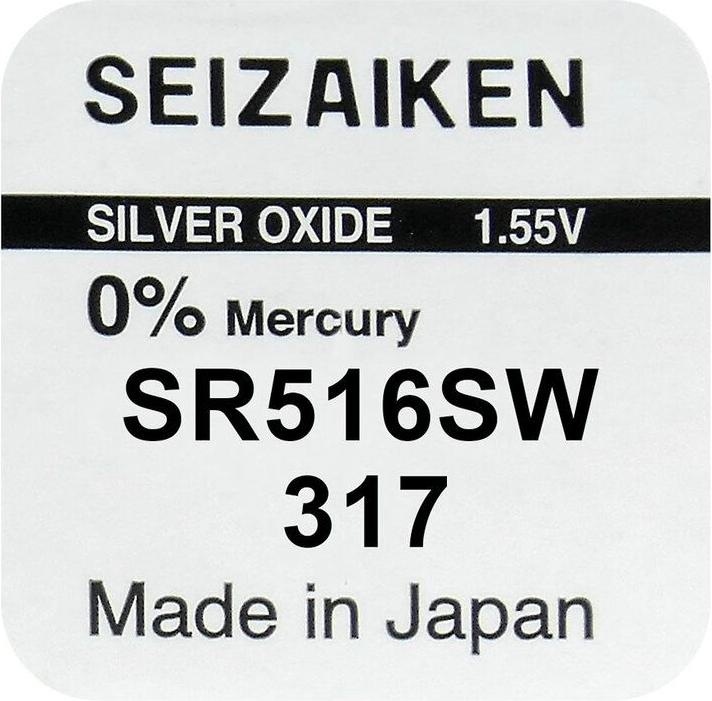 Nutritional values and ingredients Seiko 317 / SR516SW - 10 button cells (10 pcs., 12.50 mAh)