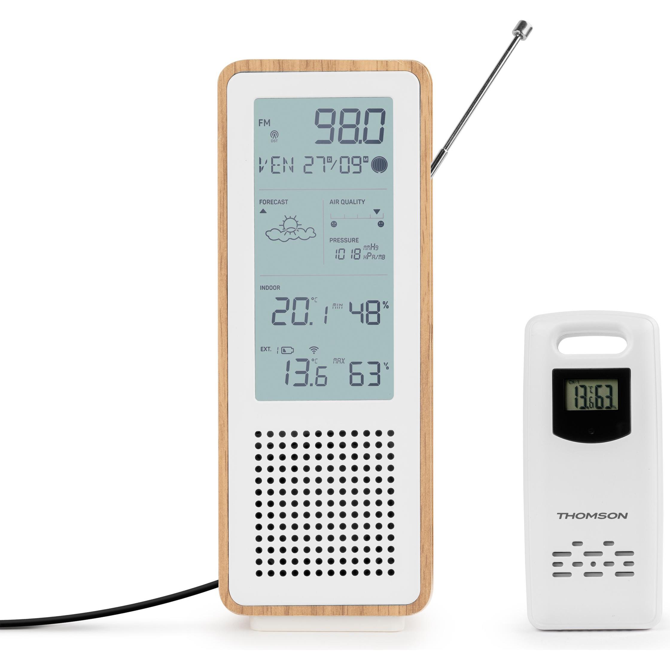 Thomson Speaker + Weather Station WS102 (Corrente elettrica), Altoparlante Bluetooth, Bianco