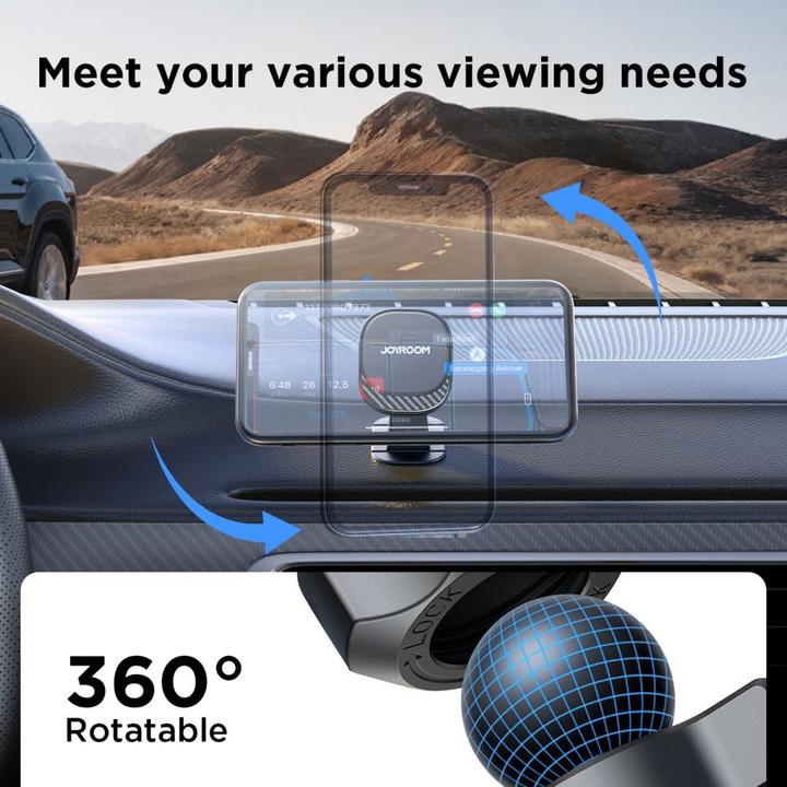 Actual product image Joyroom JR-ZS400 magnetic car phone holder on the dashboard - black