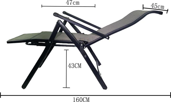 Produktbild HTI-Living Bequemer Klappbarer Relaxstuhl mit Liegefunktion Grau