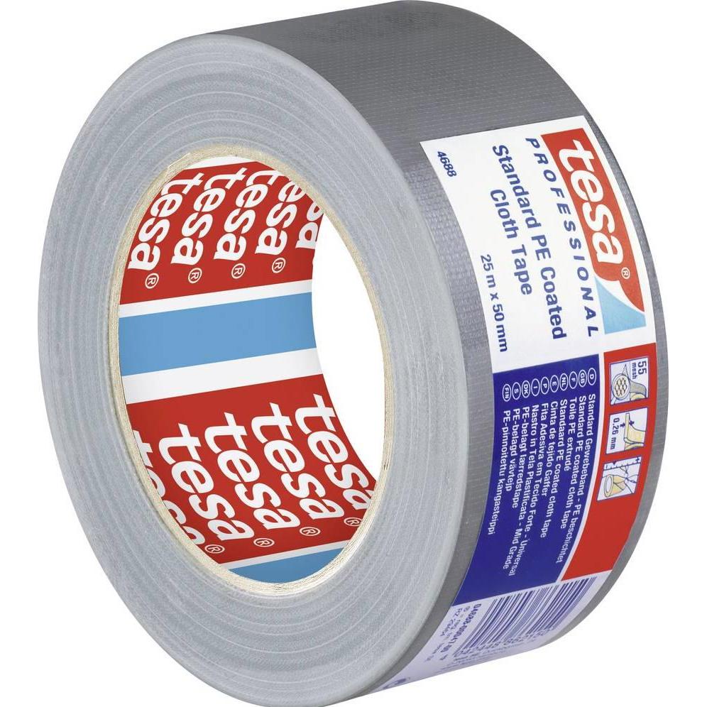 Thumbnail - tesa, Klebeband, PE-Rep.-Band 25m:50mm silber (50 mm)