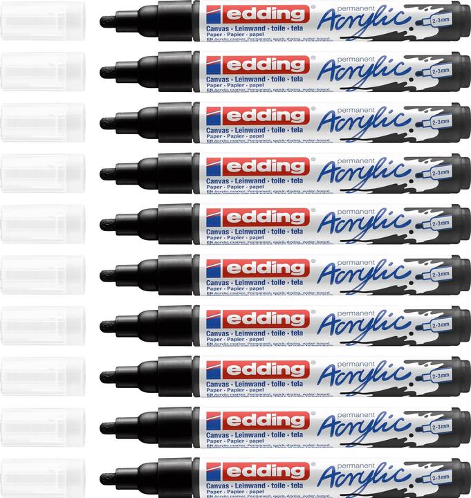 Image du produit Edding Marqueur acrylique 5100 Medium (Noir intense, 3 mm, 1 x)