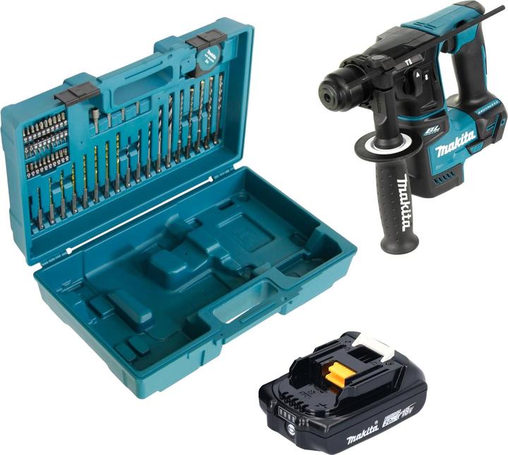 Produktbild Makita DHR 171 A1X3 Akku Bohrhammer 18 V 1,2 J SDS-Plus Brushless + 1x Akku 2,0 Ah + 65 tlg.