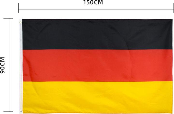 Produktbild Lobwerk Deutschland Germany Flagge mit Ösen Fahne 150x90 Metalösen Wetterfest Fahnenmast (150 x 90 cm)