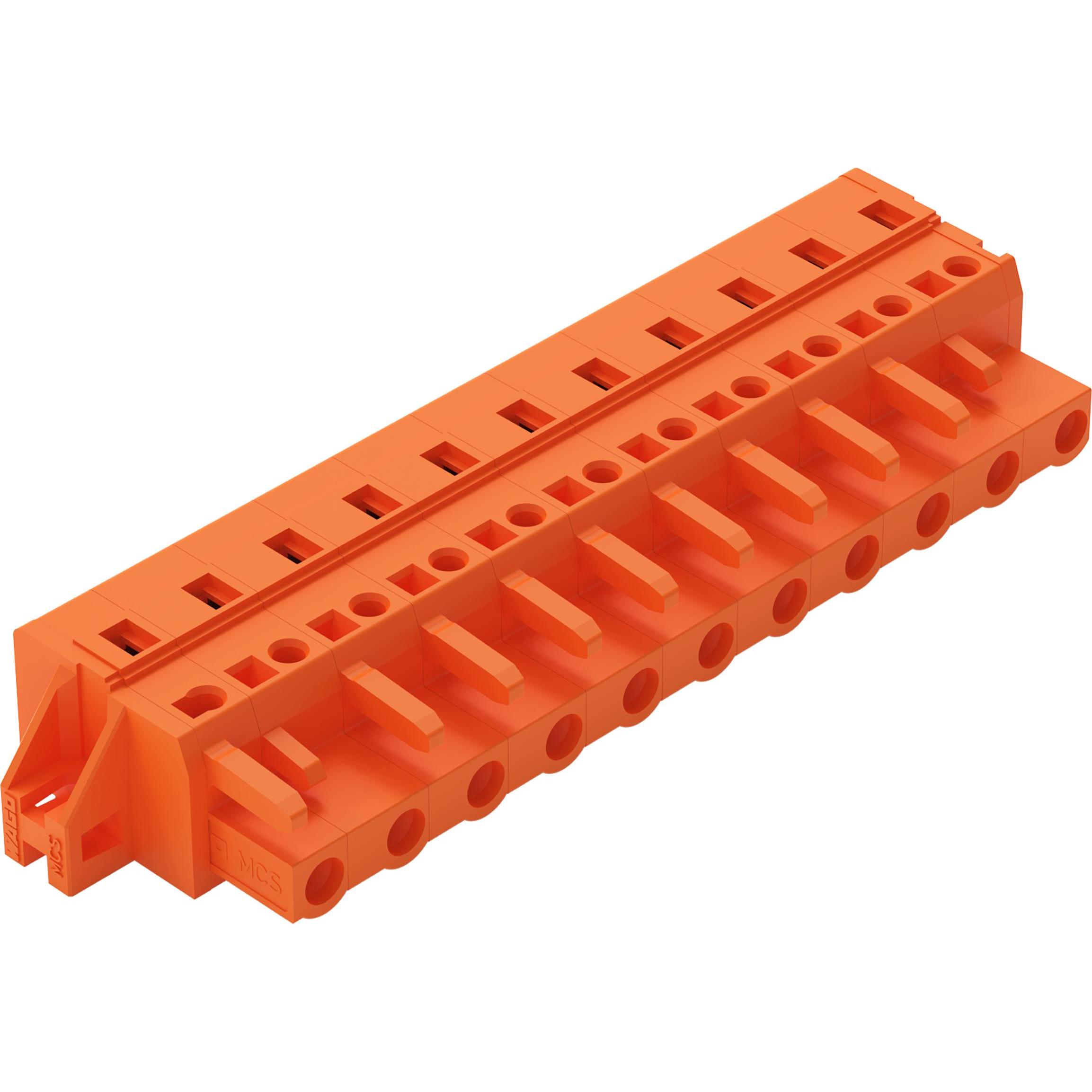 Wago Connettore multipoint femmina a 1 filo, Cavo + Spina elettrica, Arancia