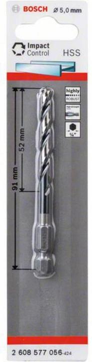 Actual product image Bosch Professional Zubehör HSS twist drill with hexagonal shank 5.0 mm (5.0 millimetre)
