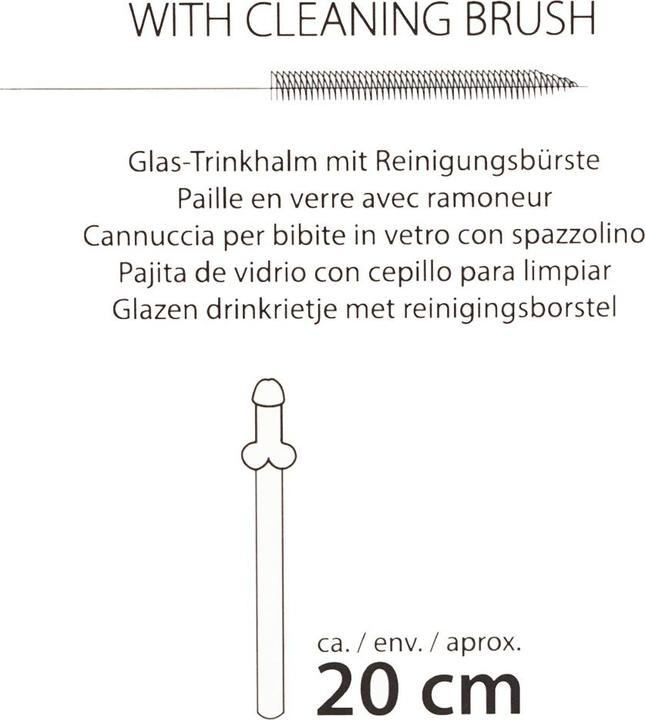 Actual product image NoBraPro Glass Drinking Straw Willy (4 x)