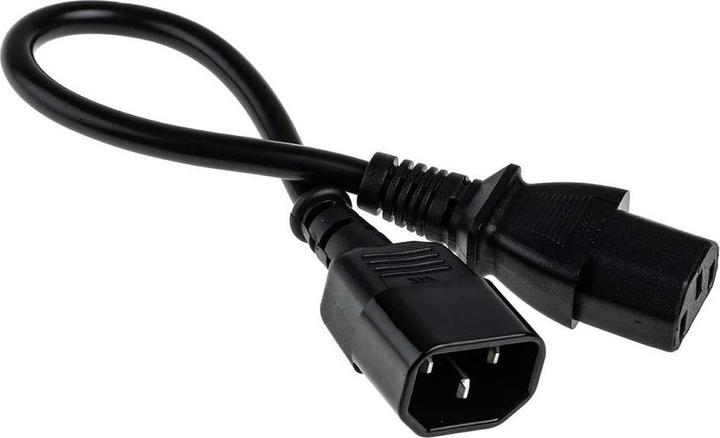 Actual product image RS PRO Mains cable, A IEC C13 / socket, B IEC C14 / plug, 300mm black (0.30 m)