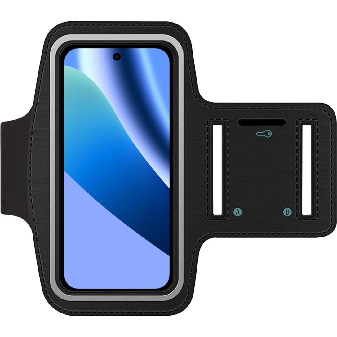 SmartFitness Handy Sport Armband, Fascia da braccio per smartphone, Nero, Trasparente
