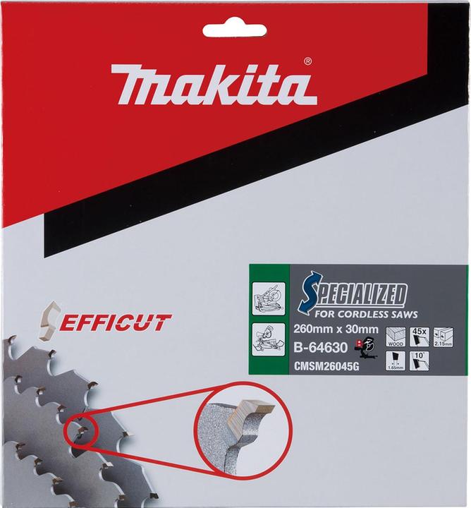 Immagine prodotto Makita Lama EFFICUT 260x30x45Z