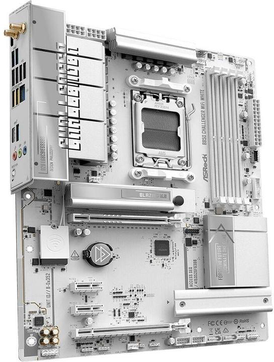 Produktbild AsRock MB AMD AM5 B850M Challenger WiFi White (AM5, AMD B850, ATX, mATX)