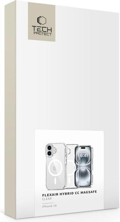 Produktbild Tech-Protect Flexair Hybrid CC Magsafe iPhone 16 Case - Clear (Apple iPhone 16)