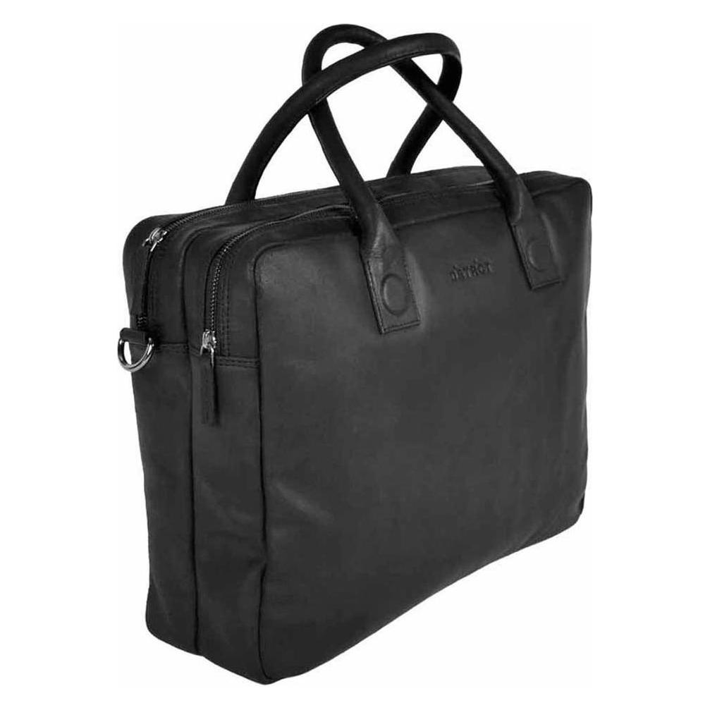 Dstrct Fletcher Leren Business Laptoptas - 15, 6 Inch Laptopvak - Sleutelhanger - Zwart (15.60"), Laptoptas, Zwart