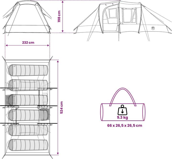 Produktbild vidaXL Sofort Zelt (9.30 kg)