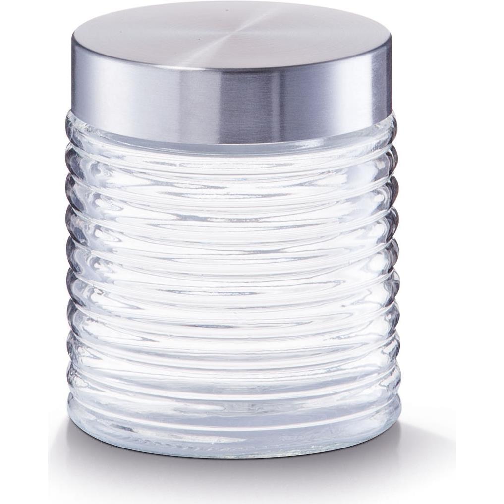 Zeller Present Vorratsglas, Vorratsbehälter, Transparent, Silber
