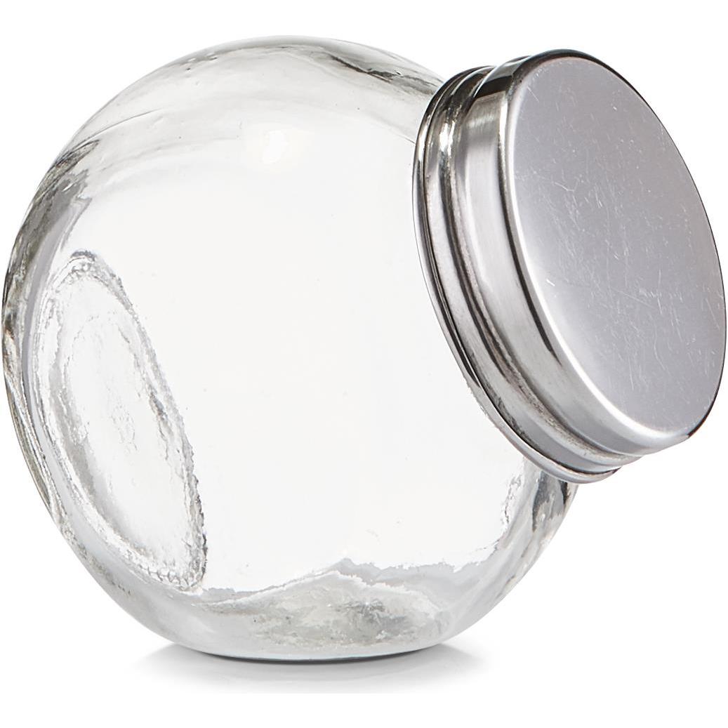 Zeller Present Vorratsglas, Vorratsbehälter, Transparent, Silber