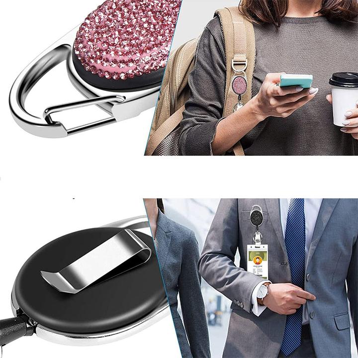 Image du produit Werkstein Anti-Lost Key-Bak 2er Set Schlüsselanhänger mit Gürtelclip/Kartenhalter Glitzer