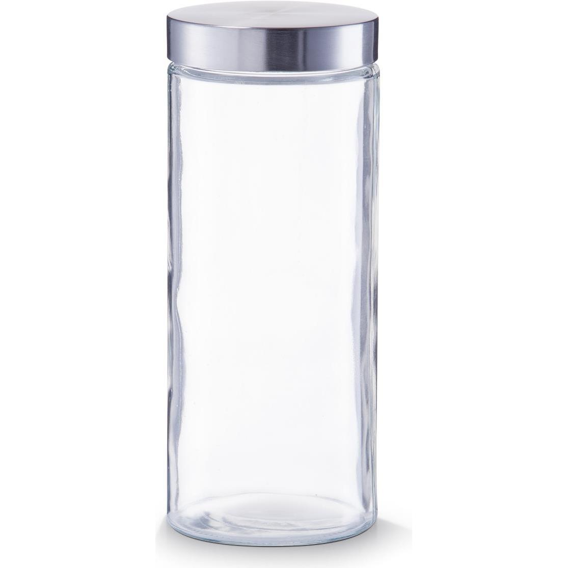 Zeller Present Vorratsglas, Vorratsbehälter, Transparent, Silber