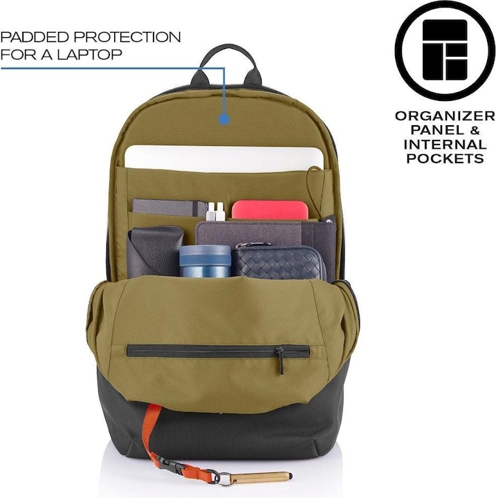 Actual product image XD Design Bobby Soft Backpack Casual Backpack Black Polyethylene Terephthalate (13 l)