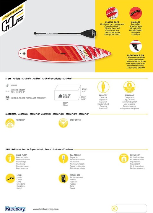 Produktbild Bestway HF SUP Set Fastblast Tech 381x76x15cm (10'8")