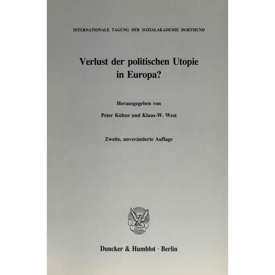 Verlust der politischen Utopie in Europa?, Fachbücher