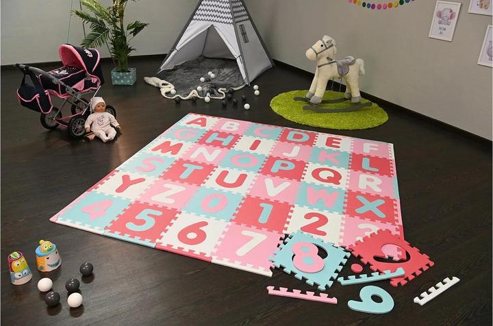 Image du produit Knorrtoys Puzzlematte - "Alphabet + Zahlen" pink-rosa (180 x 180 x 1 cm)