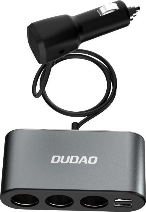 Productafbeelding Dudao autolader 2x USB / 3x sigarettenaansteker splitter zwart (R1Pro zwart)