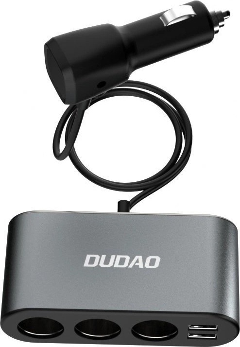 Produktbild Dudao car charger 2x USB / 3x cigarette lighter splitter black (R1Pro black)