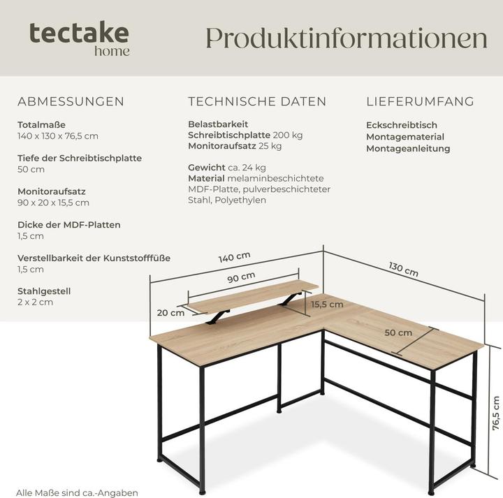 Immagine prodotto tectake Melrose (140 x 130 x 76.50 cm)