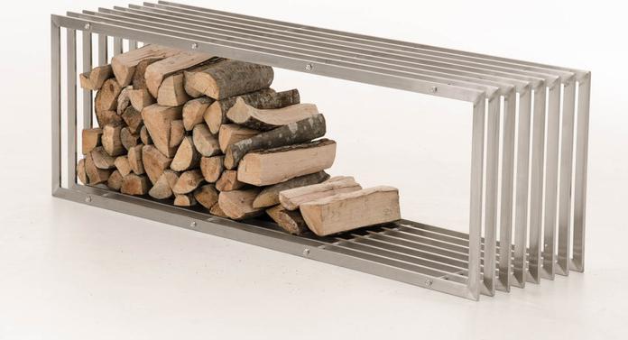 Immagine prodotto CLP Porta legna Irving 40x50x150, acciaio inox (40 x 50 x 150 cm)