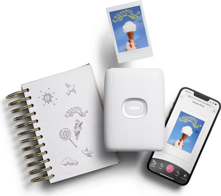 Image du produit Fujifilm Instax Mini Link2 EX D embargo 15.06.22 Clay White (Laser, Couleur)