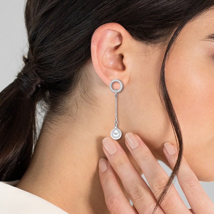 Produktbild Lulu & Jane Messing Glaskristall Muschelkernperle silber - 33240 (Messing)