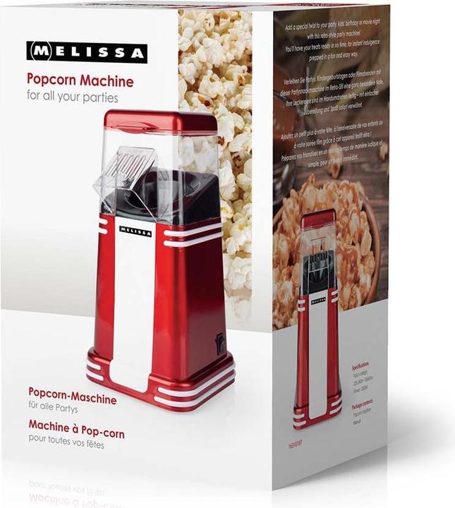 Actual product image Melissa Popcorn-Maker | 60 g | 1200 W | 2 - 4 min | Rot/Weiss