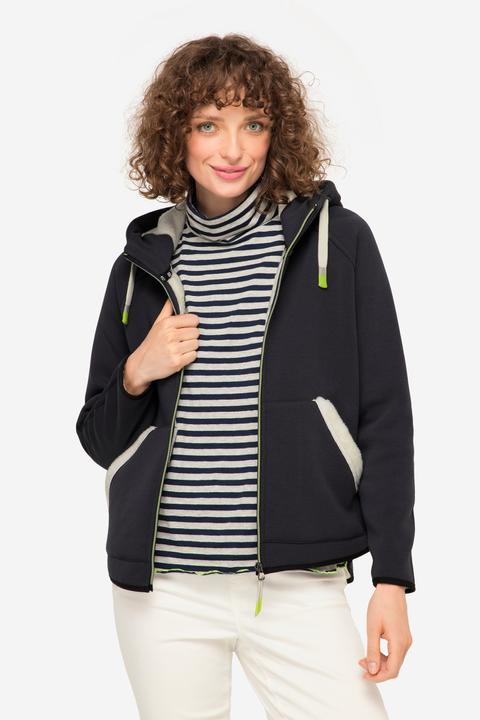 Immagine prodotto Laurasøn Giacca di felpa con fodera di teddy, cappuccio e maniche lunghe raglan (S)