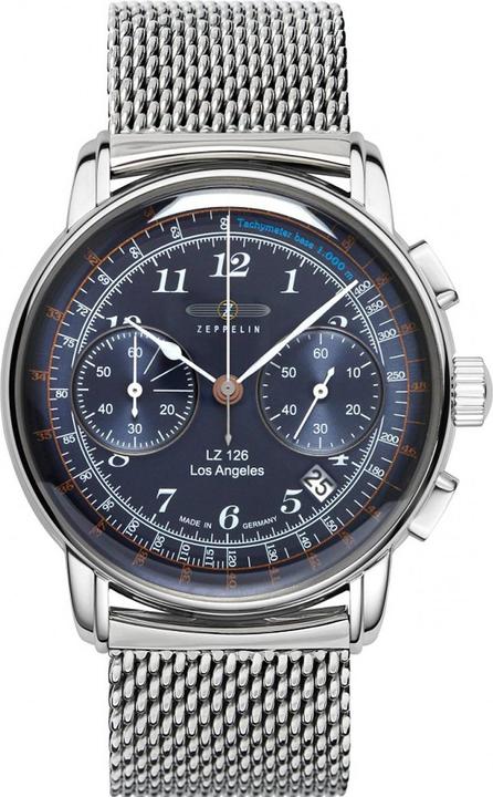 Zeppelin Herrenuhr LZ126 Los Angeles 7614M-3 Blue Quarter (Chronograph, 42 mm)