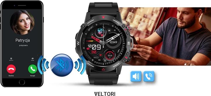 Actual product image Gino Rossi Veltori VT110-1 Smartwatch, schwarzes Silikonarmband