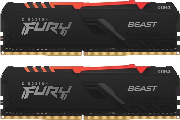 Actual product image Kingston FURY Beast RGB (2 x 16GB, 3600 MHz, DDR4-RAM, DIMM)