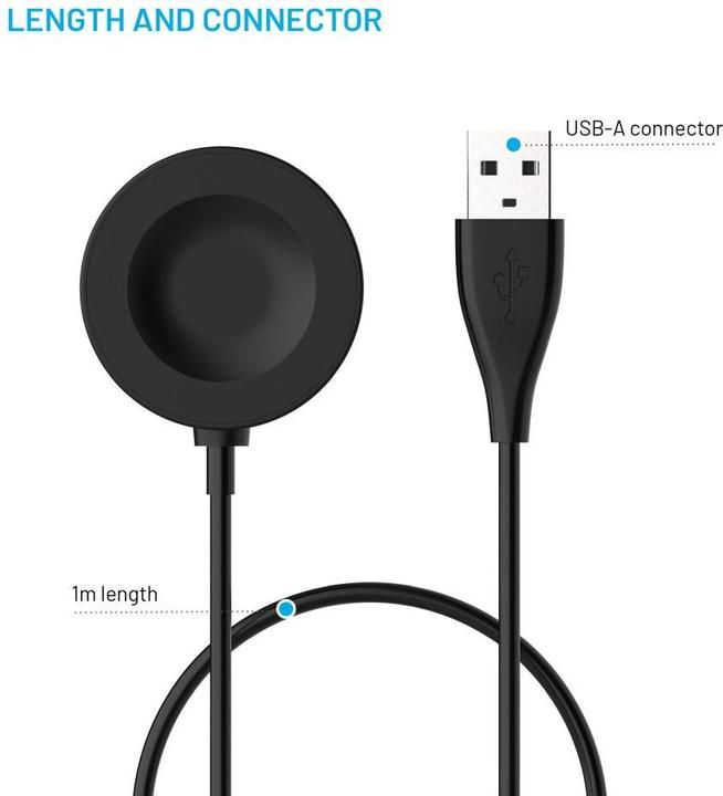 Immagine prodotto Fixed Cavo di ricarica USB-A per Huawei Watch GT 2 Pro/3/3 Pro/4/4 Pro/5/5 Pro, nero