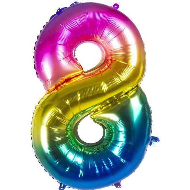 Thumbnail - Boland Folienballon - Bunte Zahl - - Zahl 8 - acht