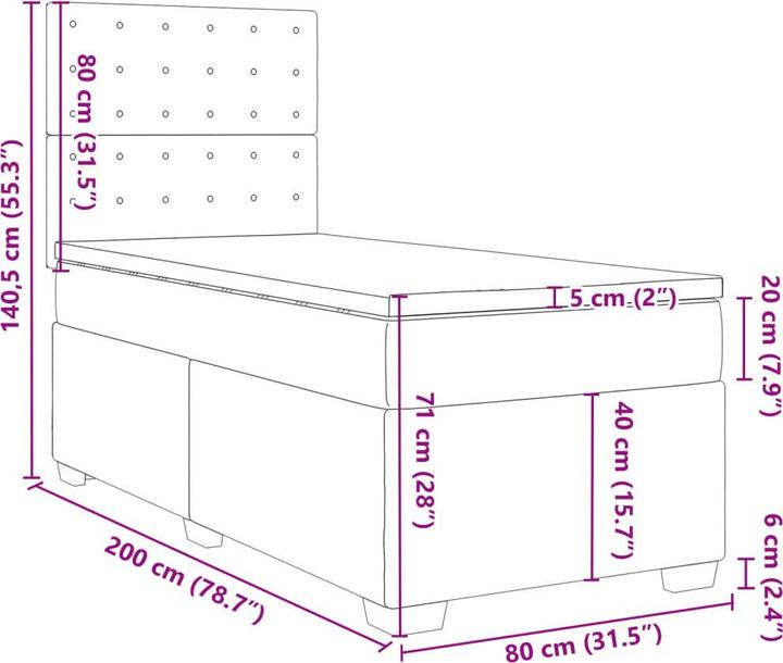 Produktbild vidaXL Boxspringbett (80 x 200 cm)