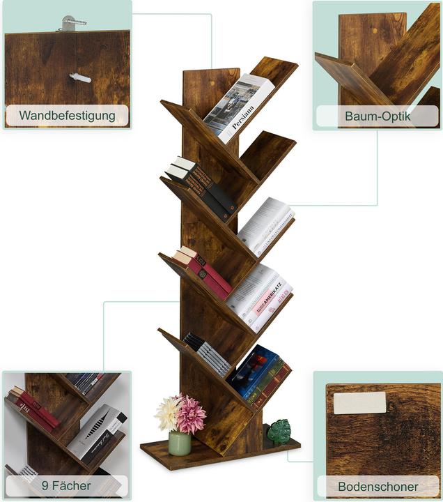 Produktbild Relaxdays Bücherregal (51 x 25 x 138 cm)