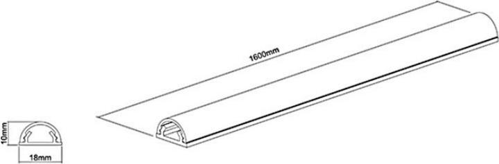 Actual product image Multibrackets Cable duct 18x1600, aluminum, silver (Duct, 160 cm)