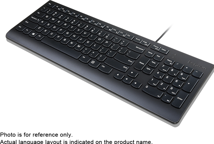 Produktbild Lenovo Essential with cord - US Euro Black (US, Kabelgebunden)