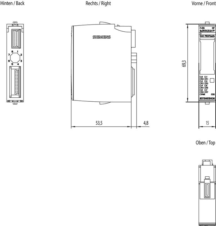 Actual product image Siemens Indus.Sector electronic module 6ES7136-6DC00-0CA0