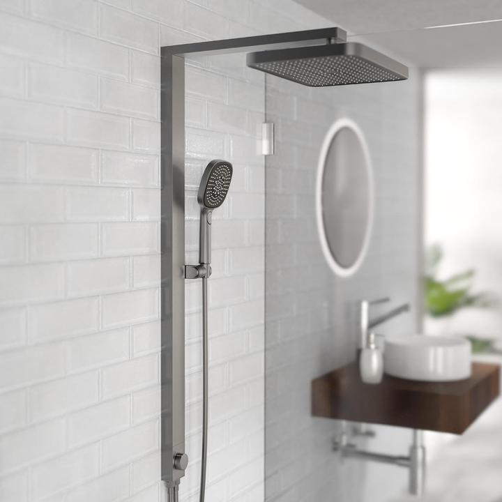 Produktbild Schütte Regendusche Bad LA PALMA Überkopfbrause-Set Graphit matt Duschsystem Regenbrause 60687