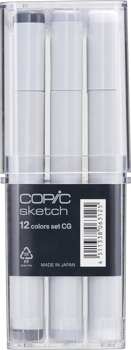 Produktbild Copic Marker sketch, 12er Set "Graut”ne CG" (Grau, 3 mm, 12 x)