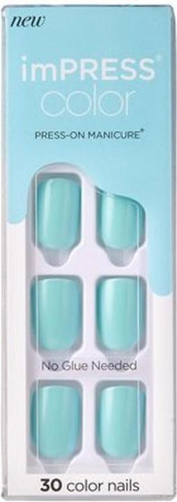 KISS Self-adhesive nails imPRESS Color Mint To Be 30 pcs (L) (Mint)