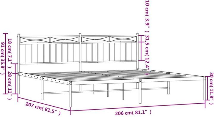 Image du produit vidaXL Bettgestell (200 x 200 cm)