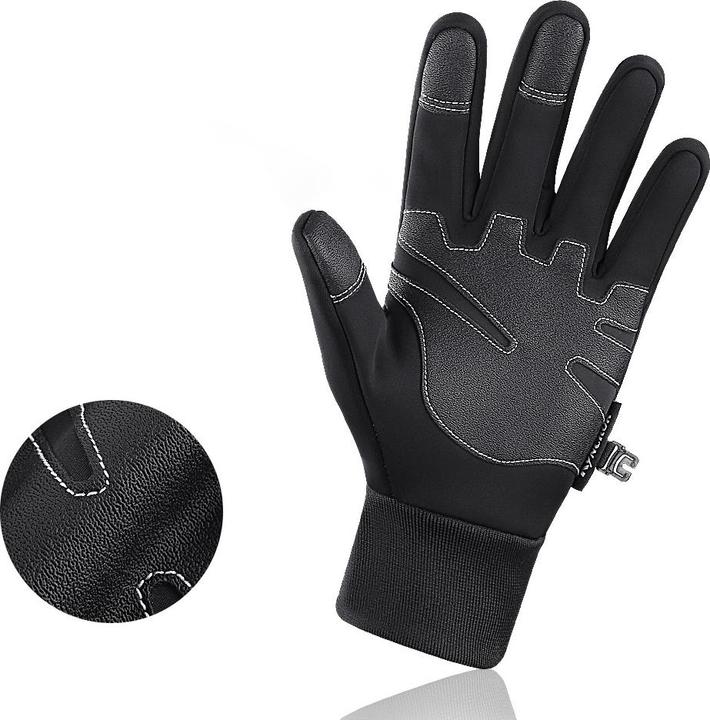 Actual product image Hurtel Insulated, non-slip sports phone gloves (size L) - black (L)