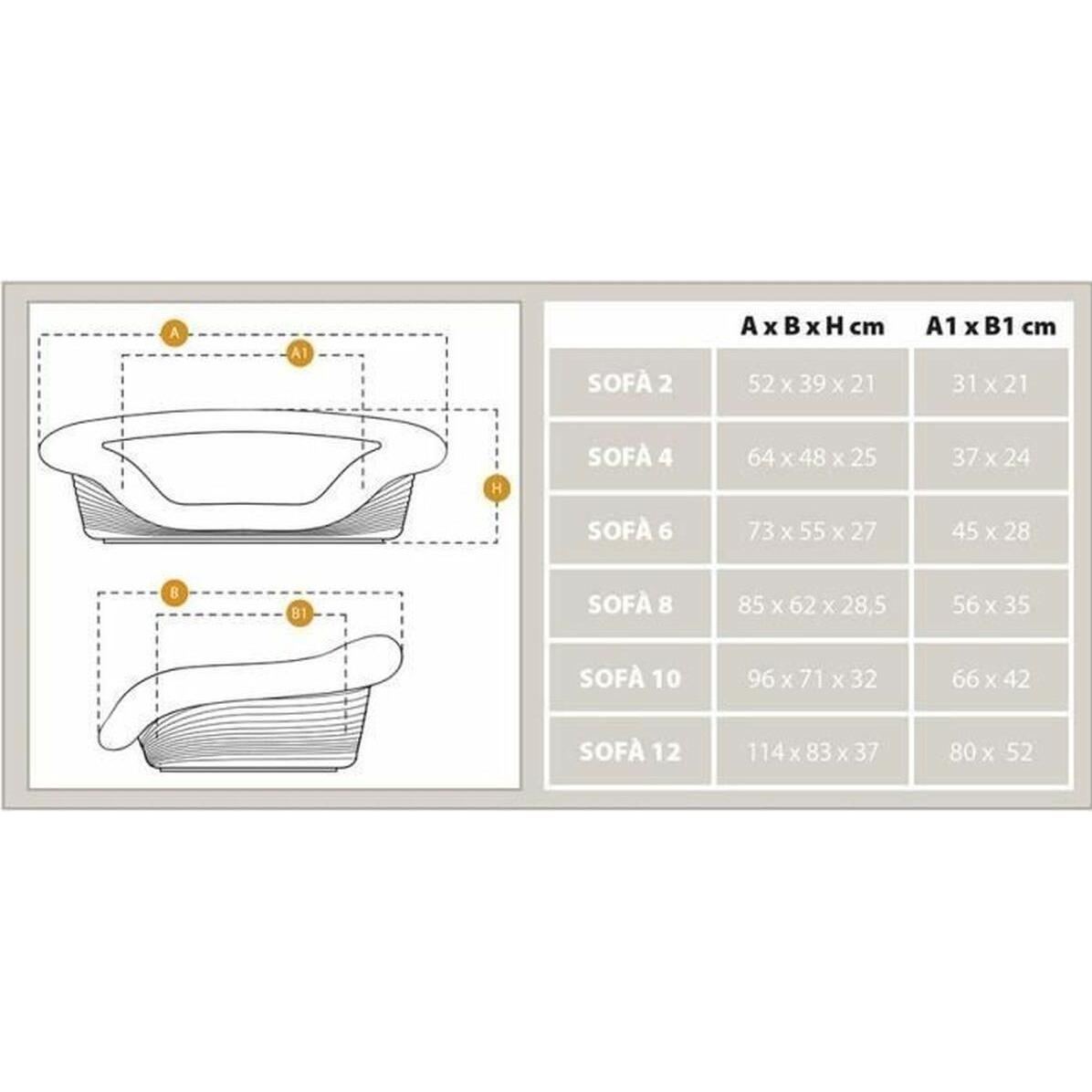 Ferplast Panier en Plastique pour Chiens et Chats SOFA' 6 avec Coussin Rembourré Lavable